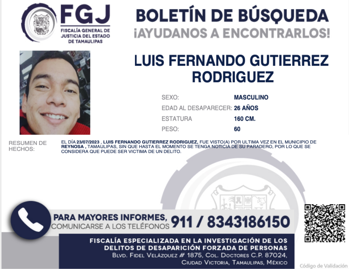 Boletin de Busqueda Luis Fernando