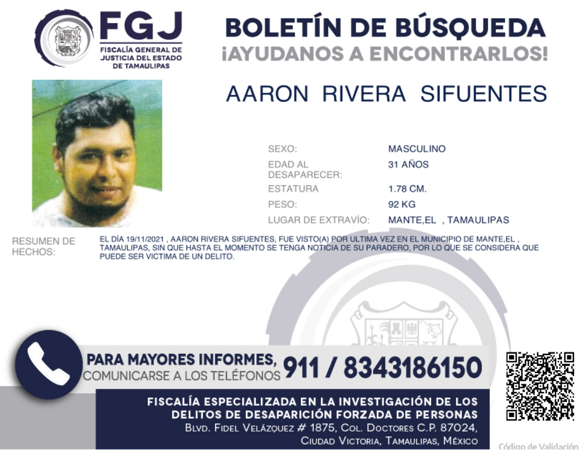 Boletin de Busqueda Aaroon