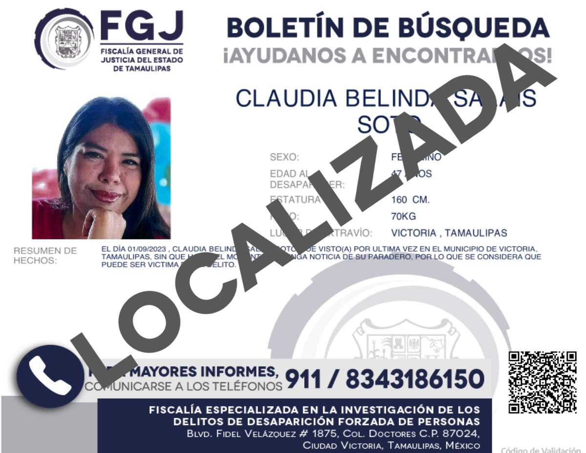 Boletin de Busqueda Claudia