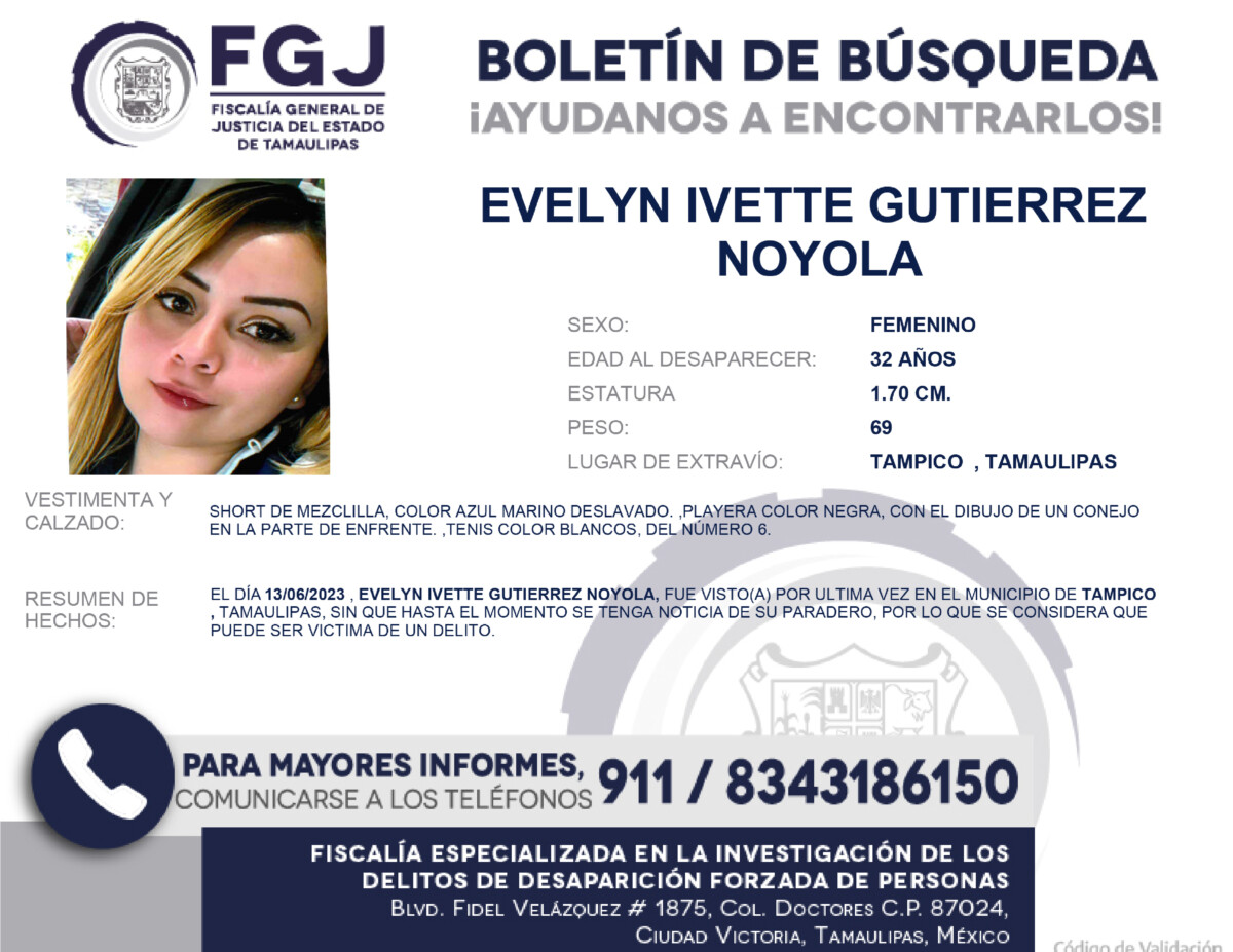 Boletin de Busqueda evelin