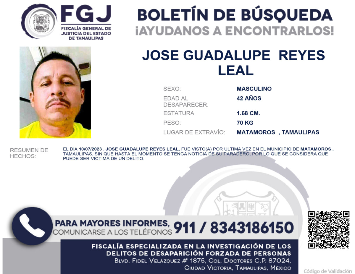 Boletin de Busqueda Jose Guadalupe