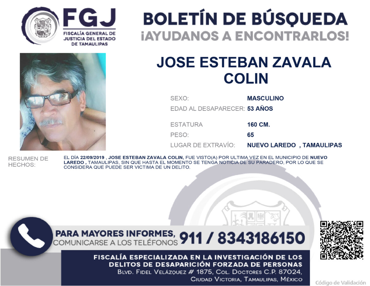 Boletin de Busqueda Jose Esteban