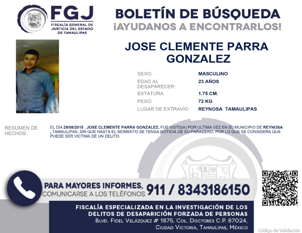 Boletin de Busqueda Jose Clemente