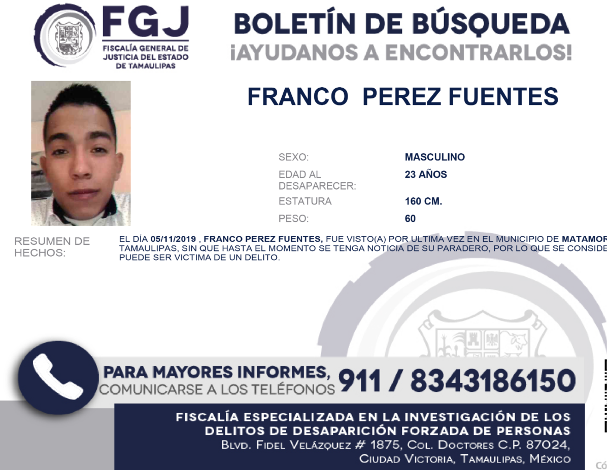 Boletin de busqueda Franco