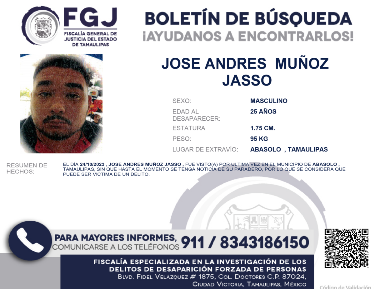 Boletín de Búsqueda Jose Andres