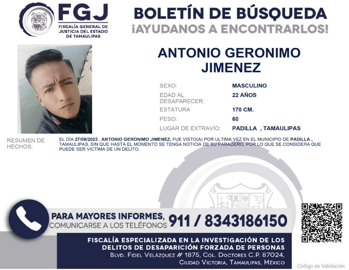 Boletín de Búsqueda Antonio