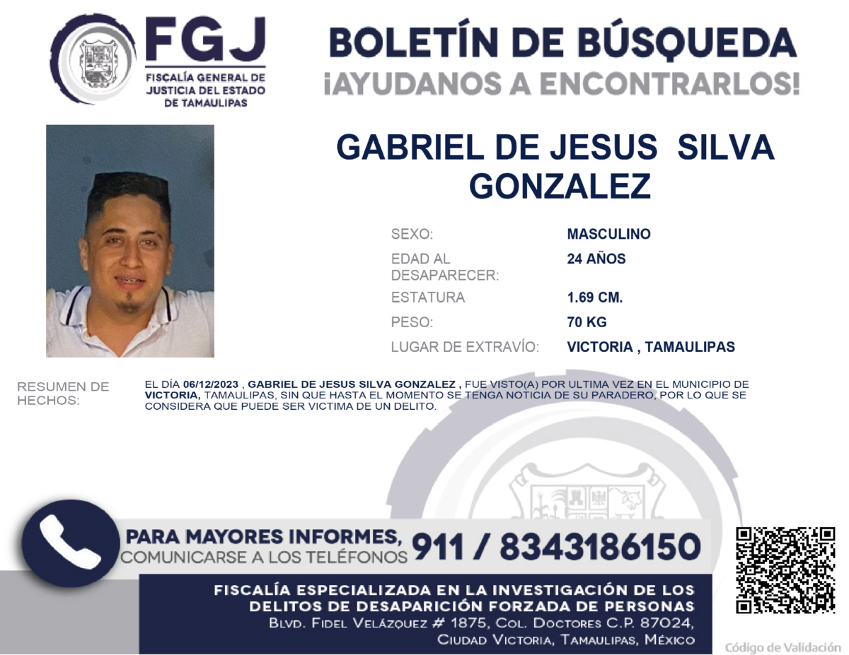 Boletín de Búsqueda Gabriel de Jesús