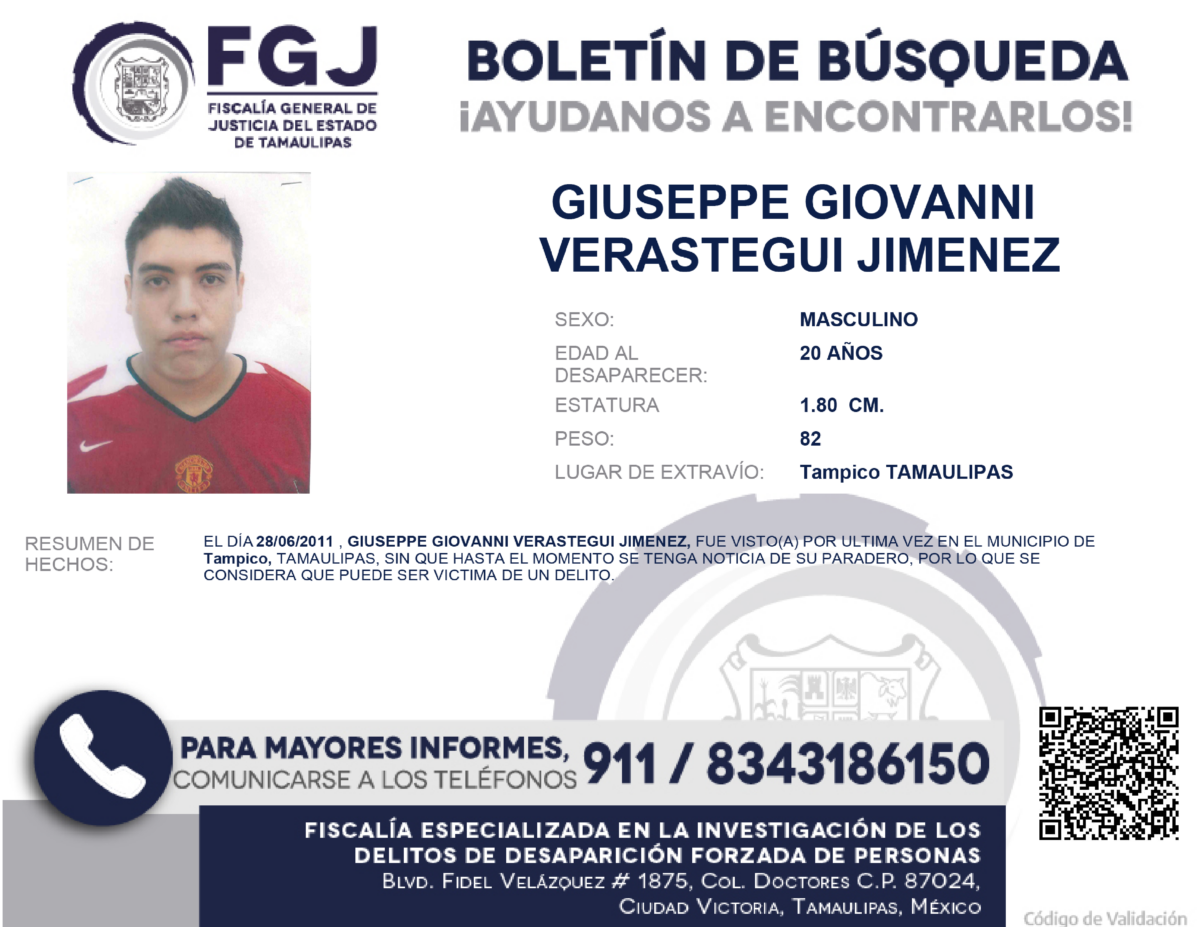 Boletín de Búsqueda Giuseppe