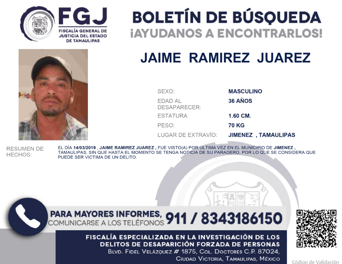 Boletín de Búsqueda Jaime Remires