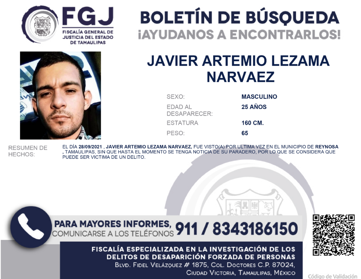 Boletín de Busqueda Javier