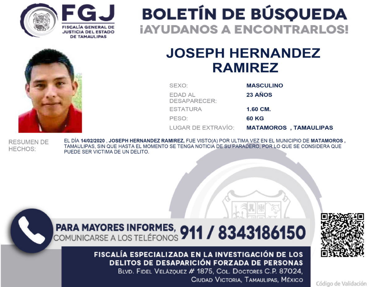 Boletin de Búsqueda joseph