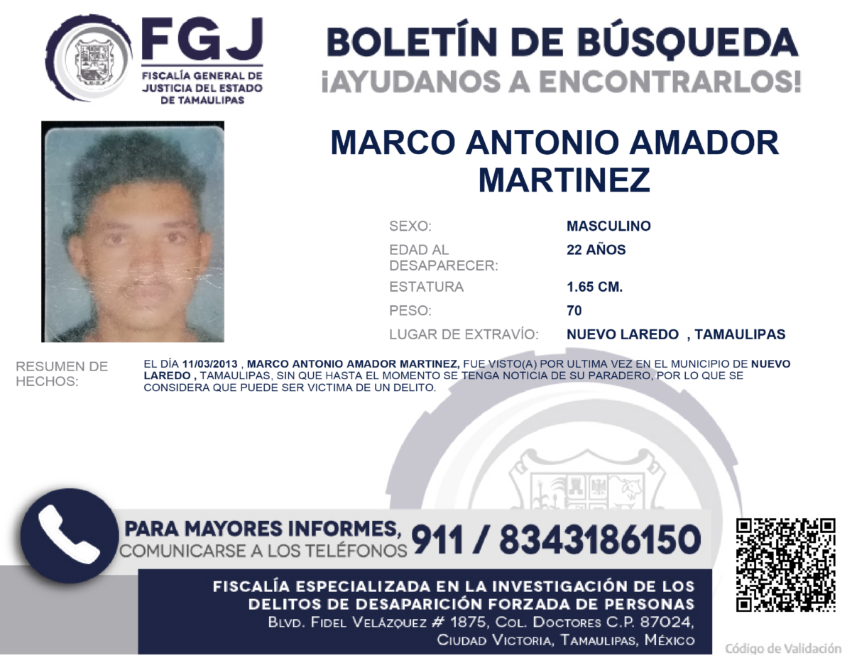 Boletin de Busqueda Marco