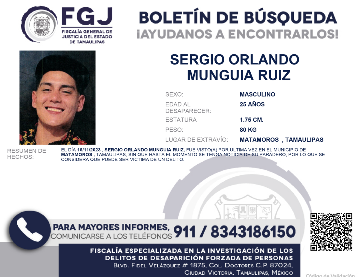 Boletin de Busqueda Sergio Orlando