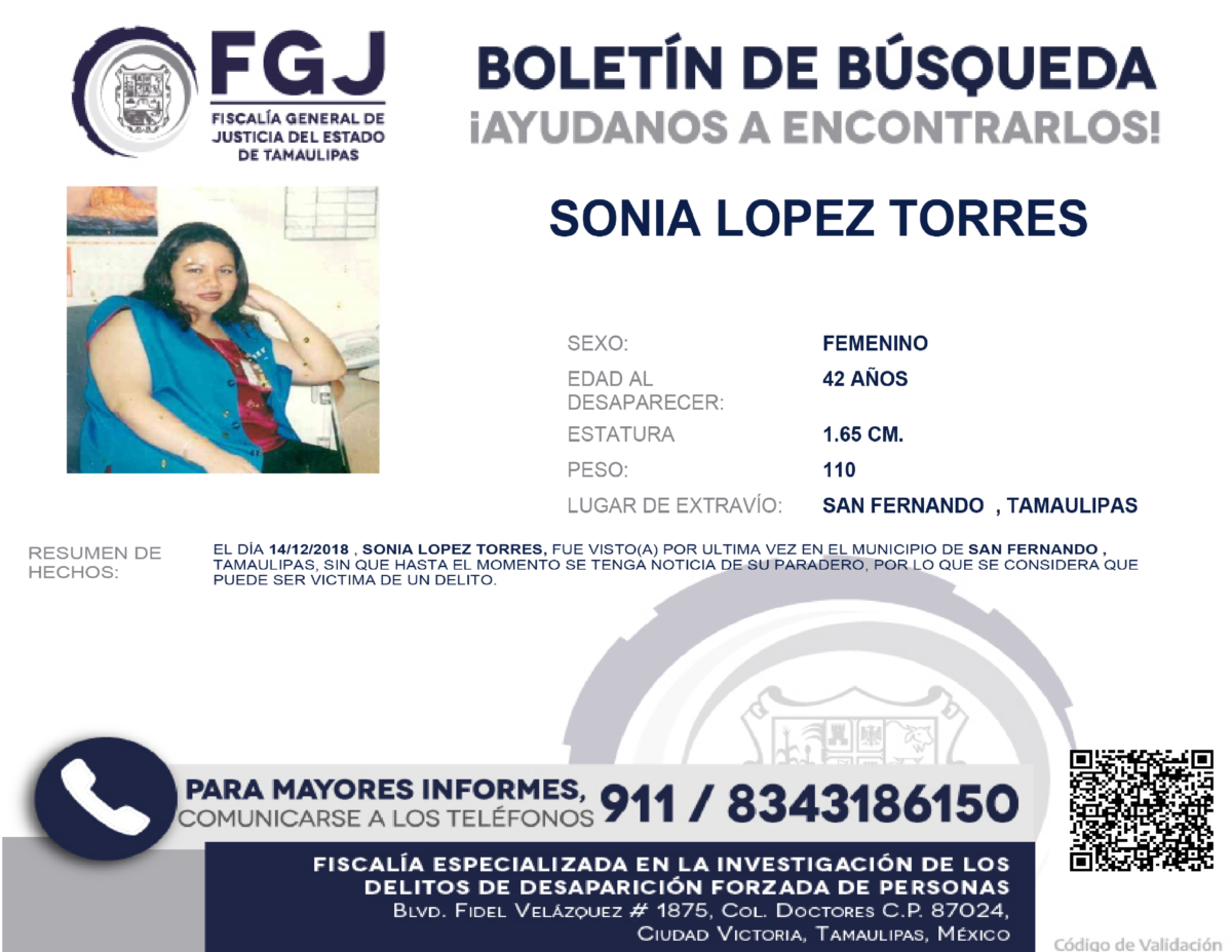 Boletín de Búsqueda Sonia