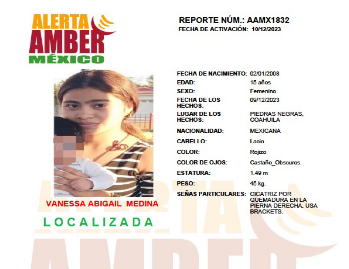 Alerta Amber Vanessa