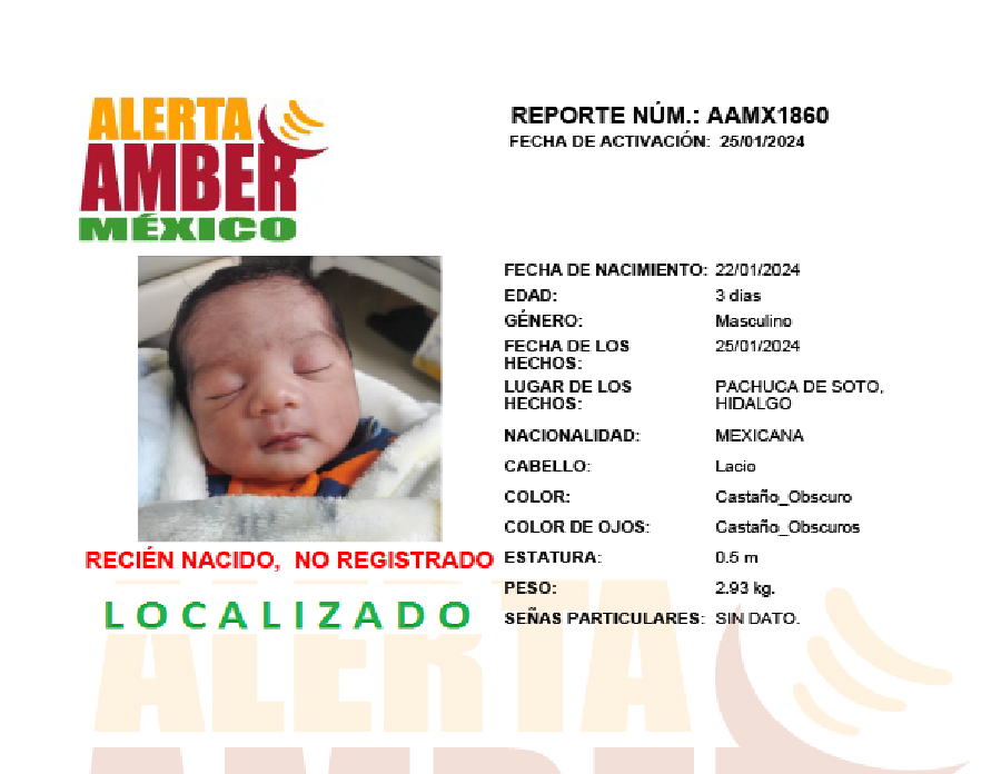 Alerta Amber Recién Nacido