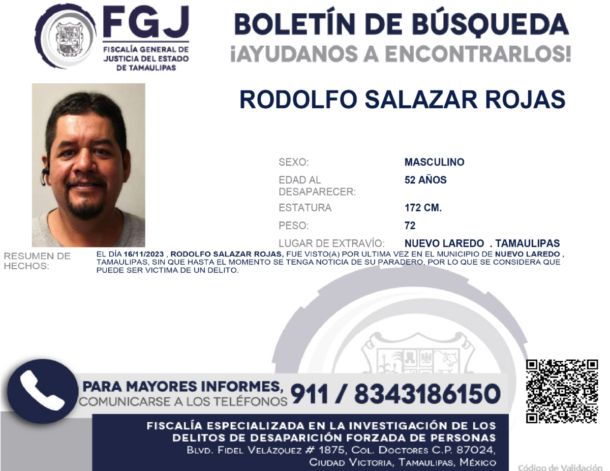 Boletín de Búsqueda Rodolfo