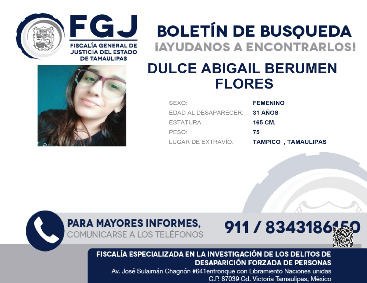 Boletín de Búsqueda Dulce Abigail