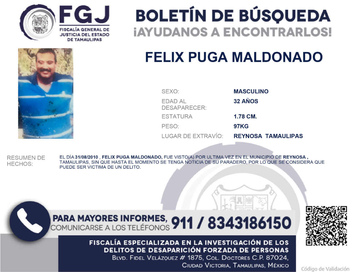 Boletín de Búsqueda Félix Puga