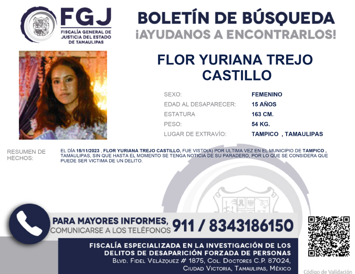 Boletín de Búsqueda Flor Yadira