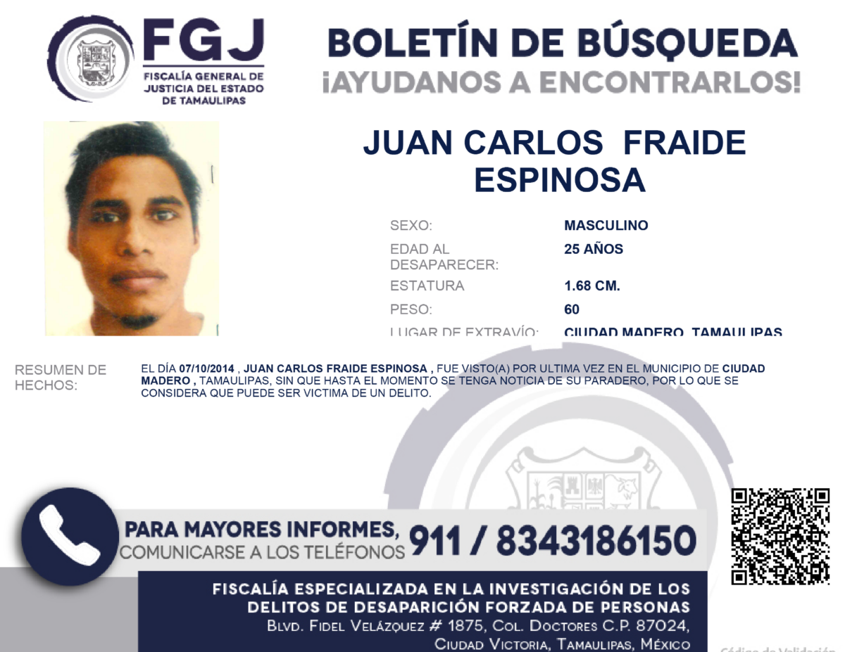 Boletin de Busqueda Juan Carlos