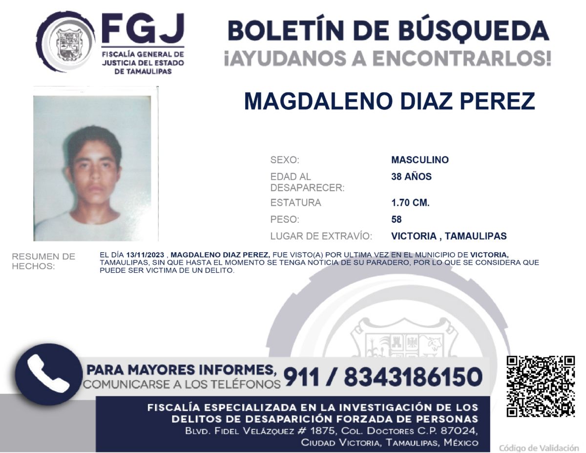 Boletín de Busqueda Magadaleno