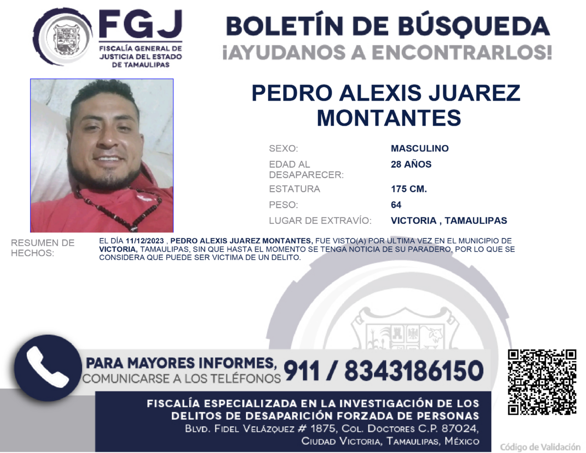 Boletín de Búsqueda Pedro Alexis