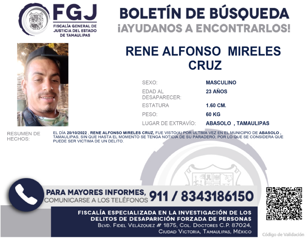 Boletin de Busqueda Rene