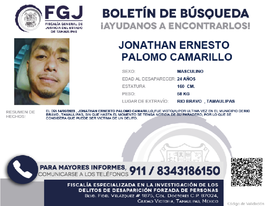 Boletín de Búsqueda Jonhatan