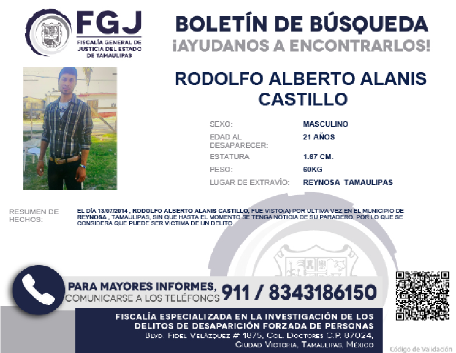 Boletín de Búsqueda Rodolfo