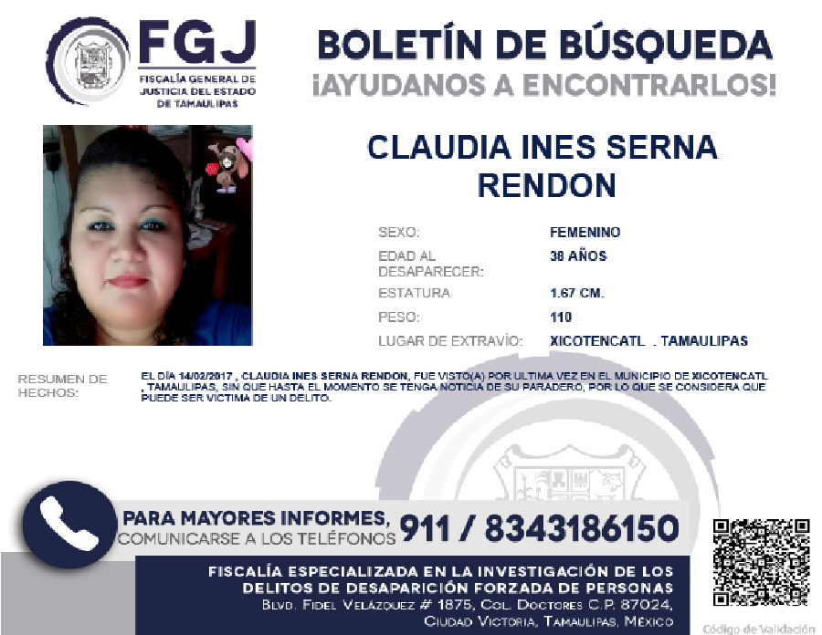 Boletín de Búsqueda Claudia