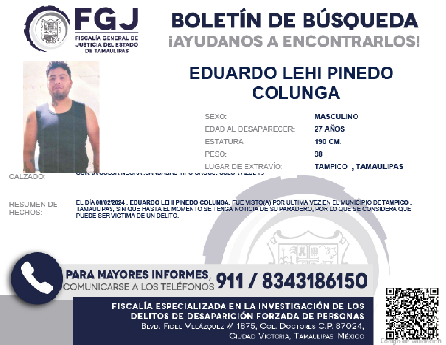 Boletín de Búsqueda Eduardo