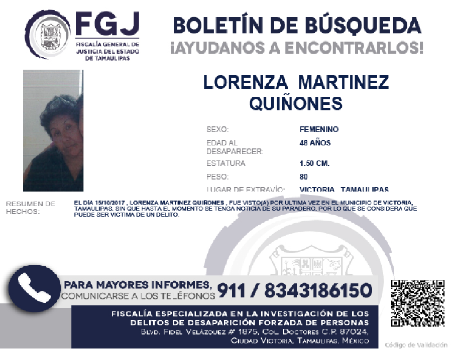 Boletín de Búsqueda Lorenza