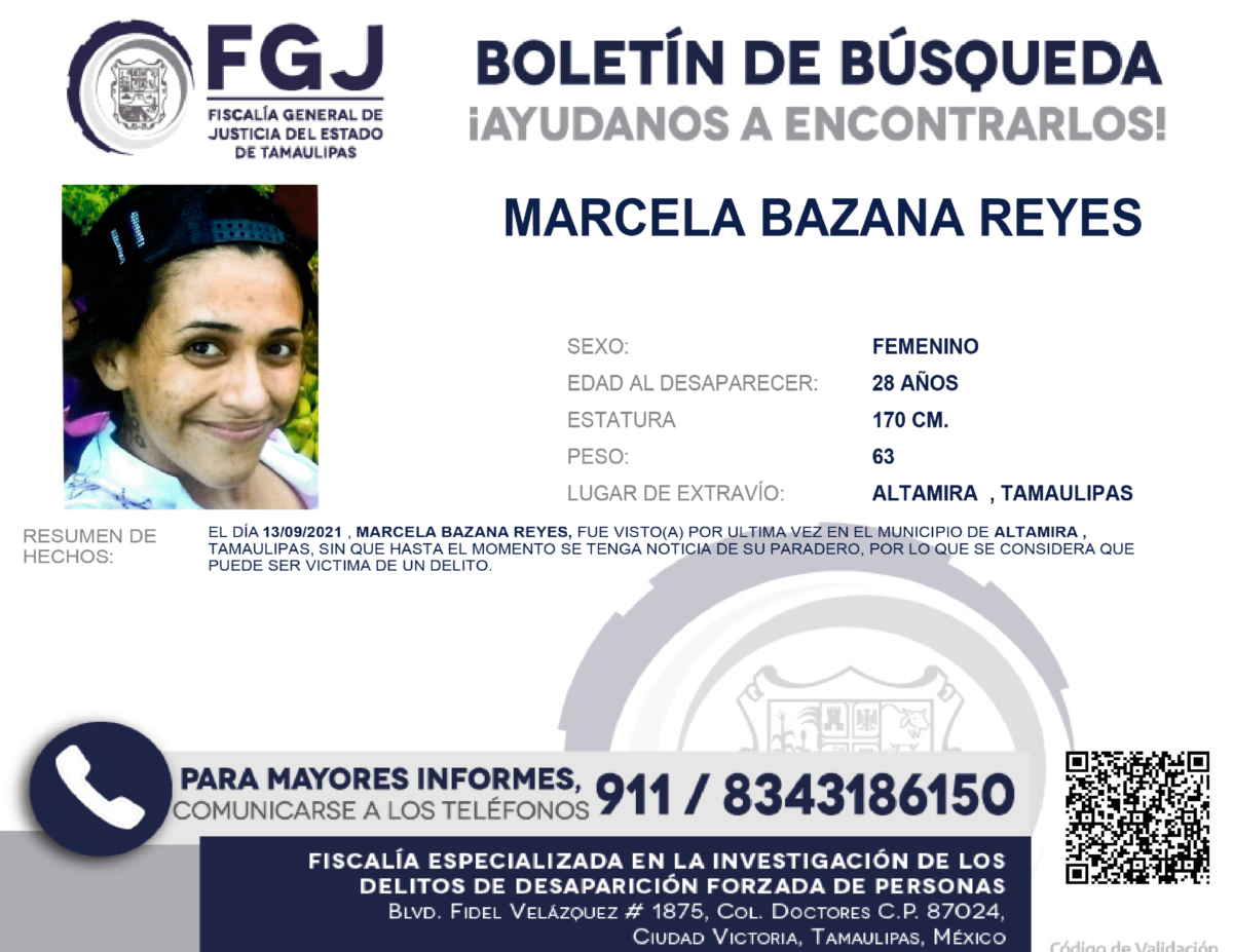 Boletín de Búsqueda Marcela