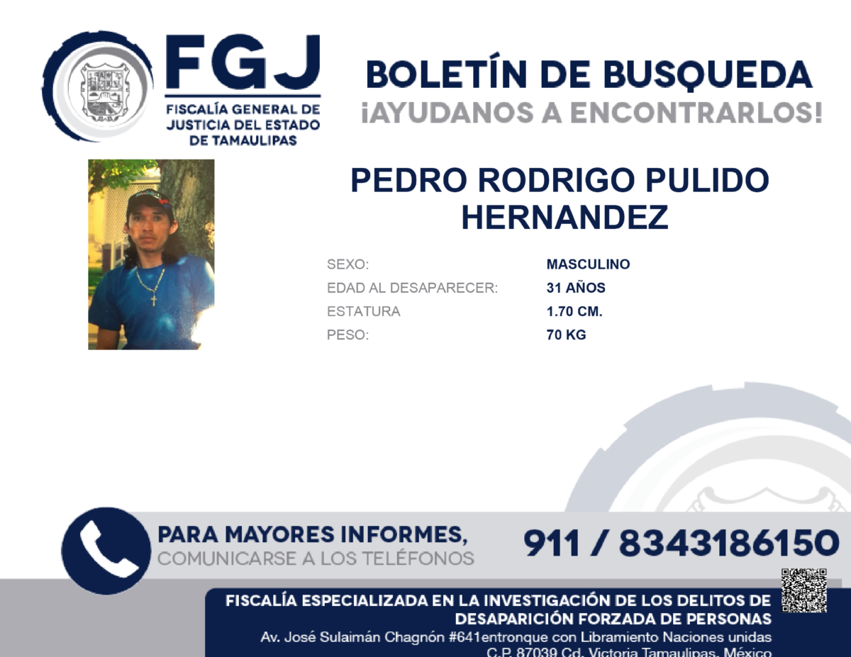 Boletín de Búsqueda Pedro Rodrigo