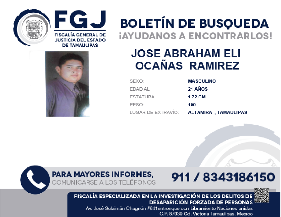 Boletinde busqueda Jose Abraham