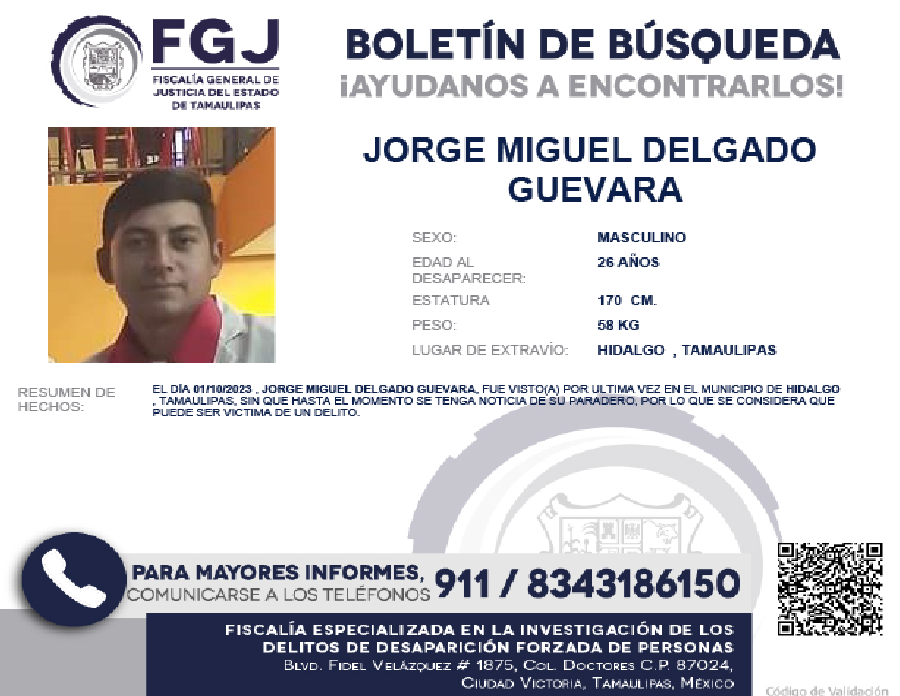 Boletin de Busqueda Jorge Miguel