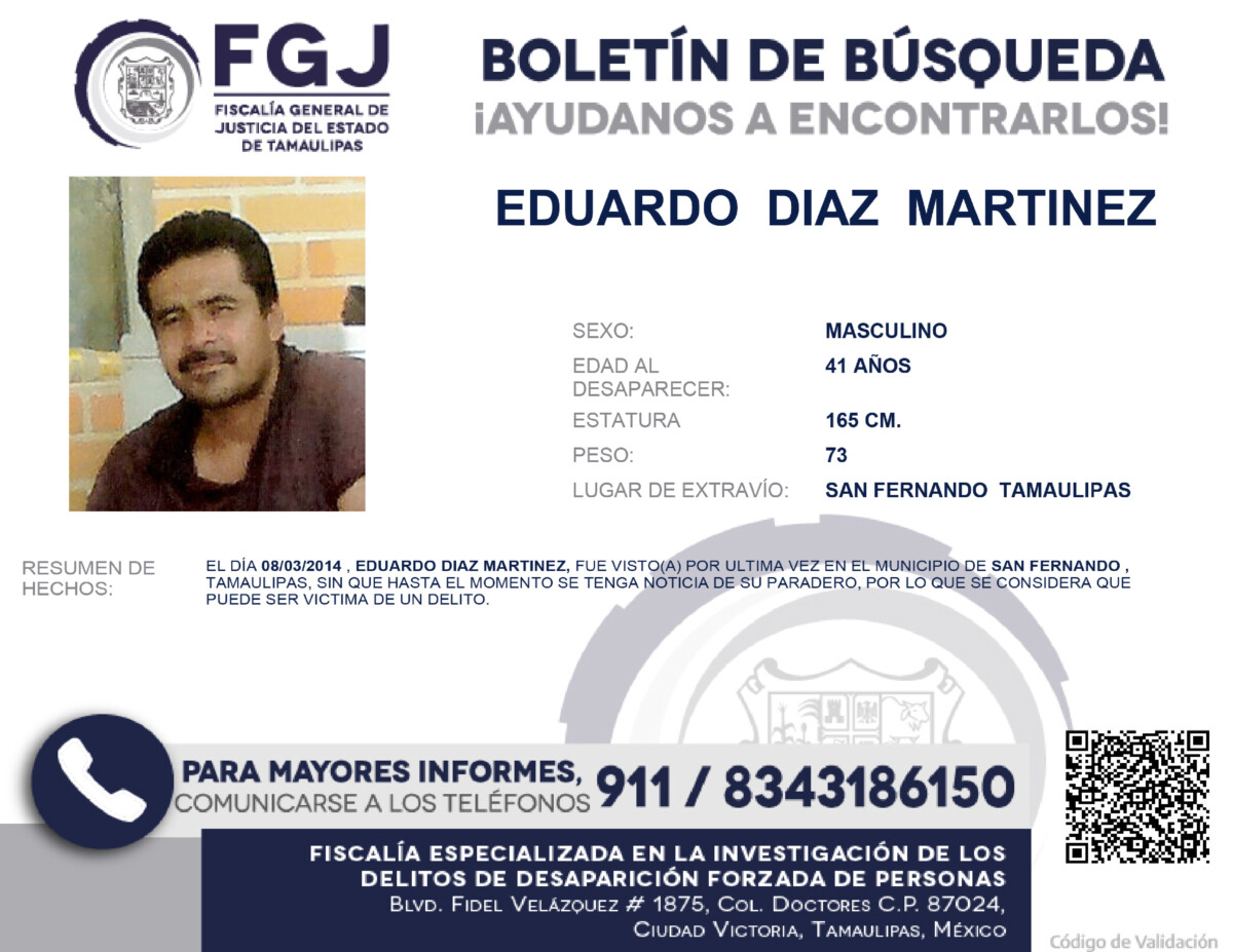 Boletín de Búsqueda Eduardo Diaz