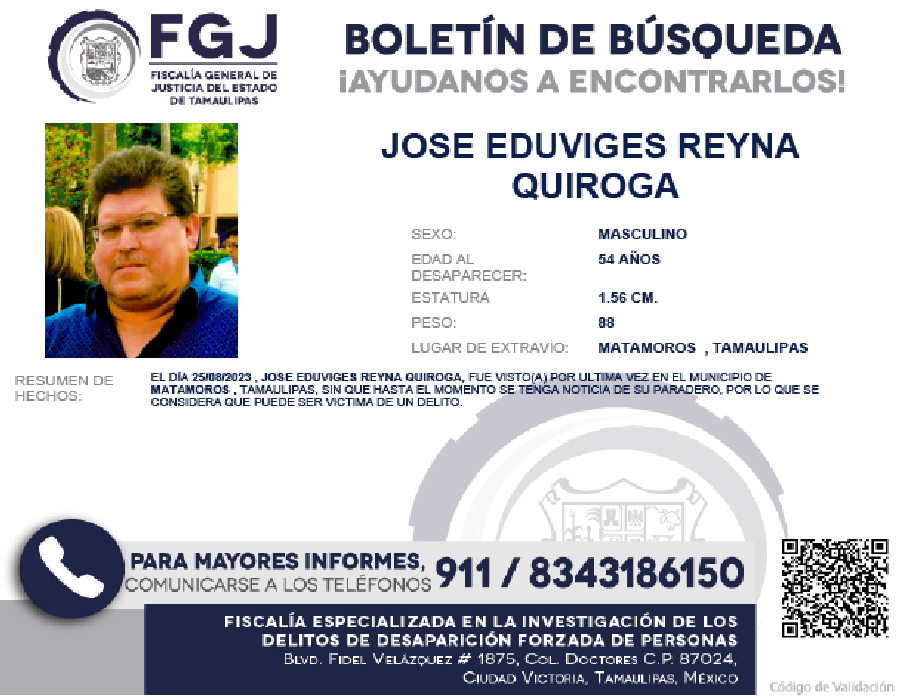 Boletin de busqueda jose eduviges