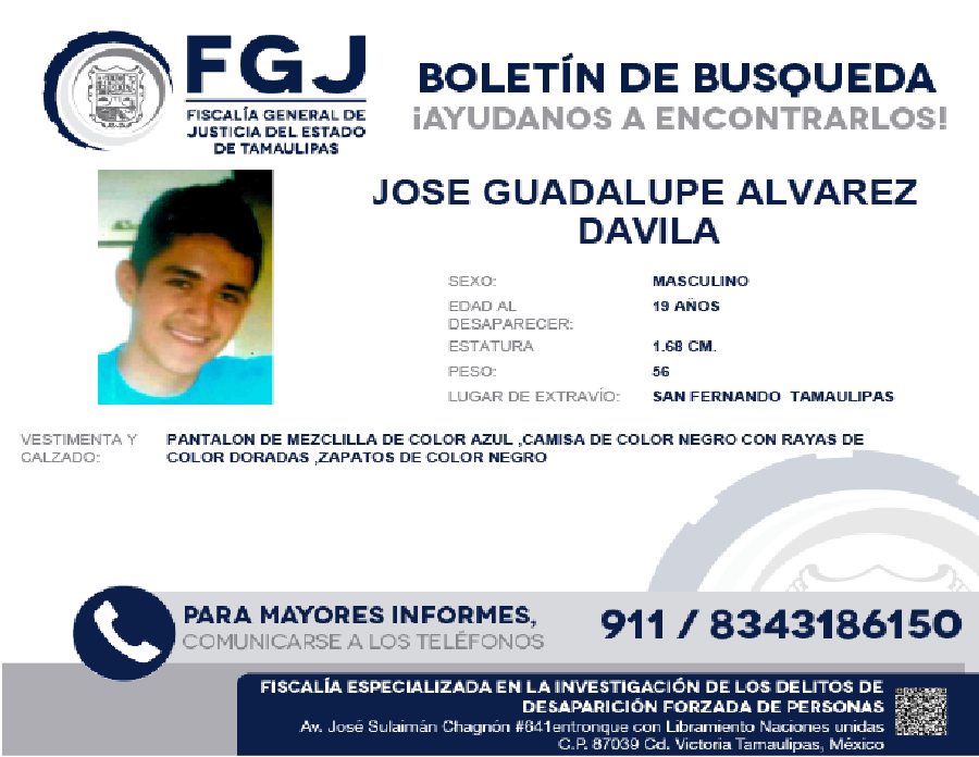 Boletín de Búsqueda José Guadalupe