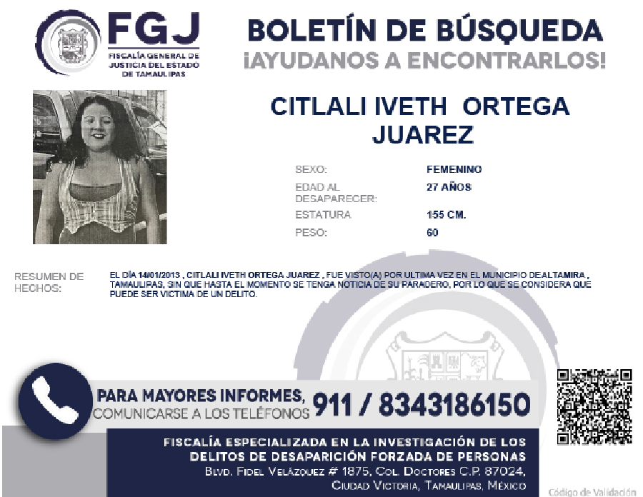 Boletin de Busqueda Citlali