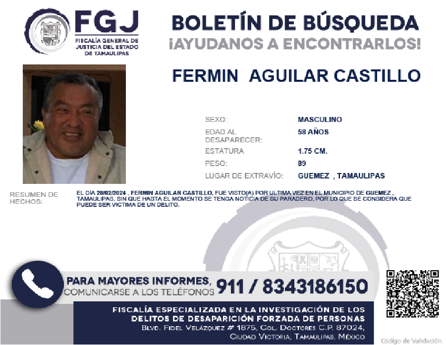 Boletín de Busqueda Fermin