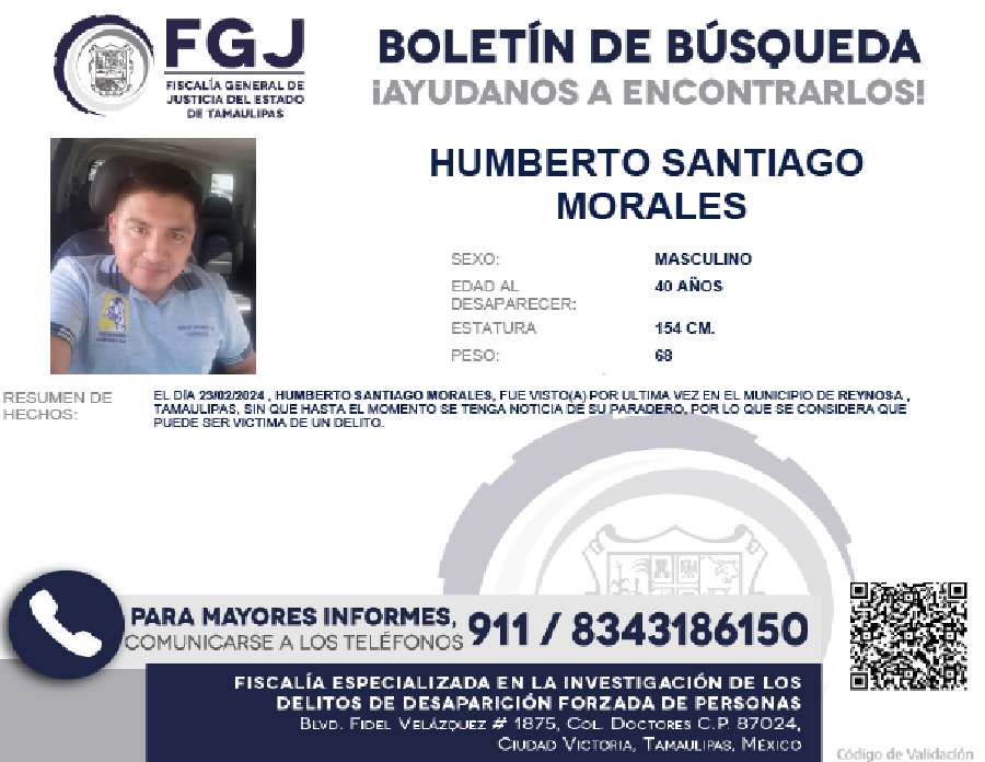 boletin de busqueda humberto santiago