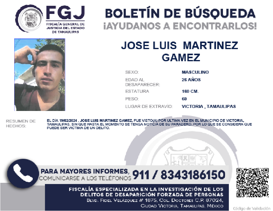 Boletín de Búsqueda José Luis