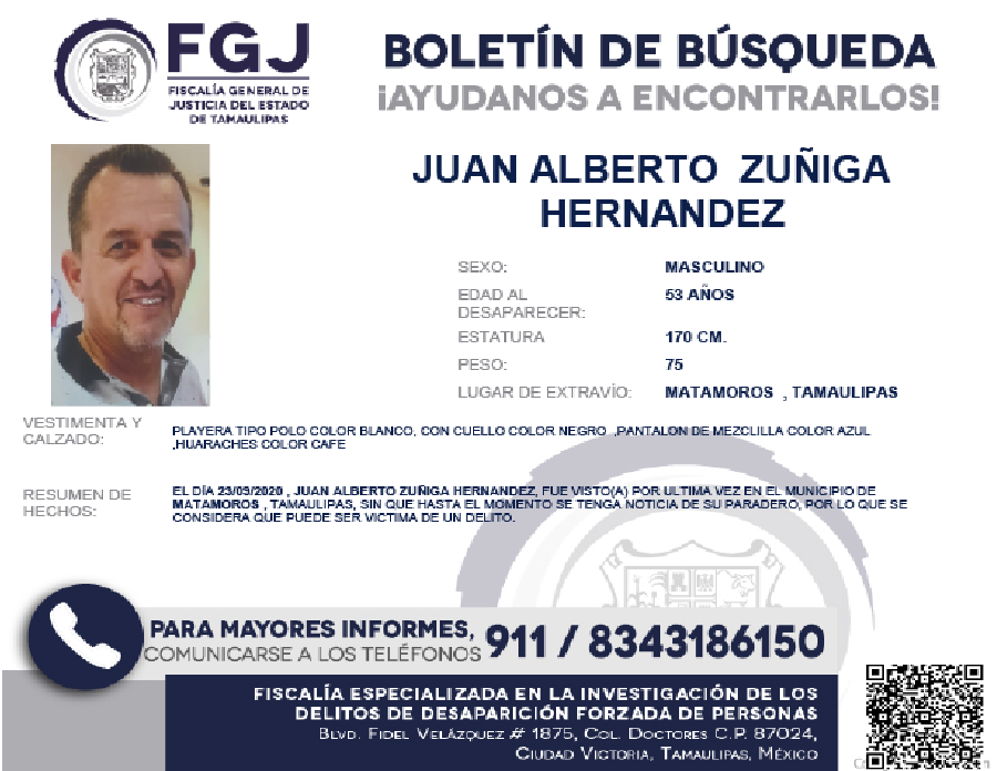 Boletin de Busqueda Juan Alberto