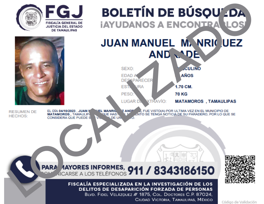 Boletin de busqueda Juan Manuel