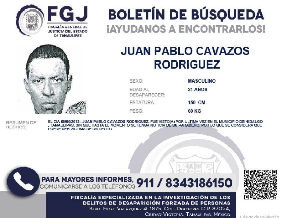 boletín DE BUSQUEDA JUAN PABLO