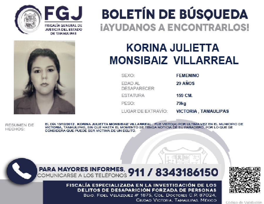 Boletín de Busqueda Korina