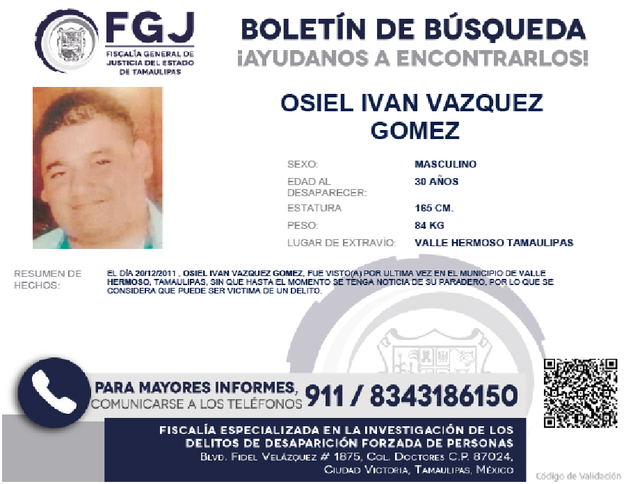 Boletin de busqueda Osiel