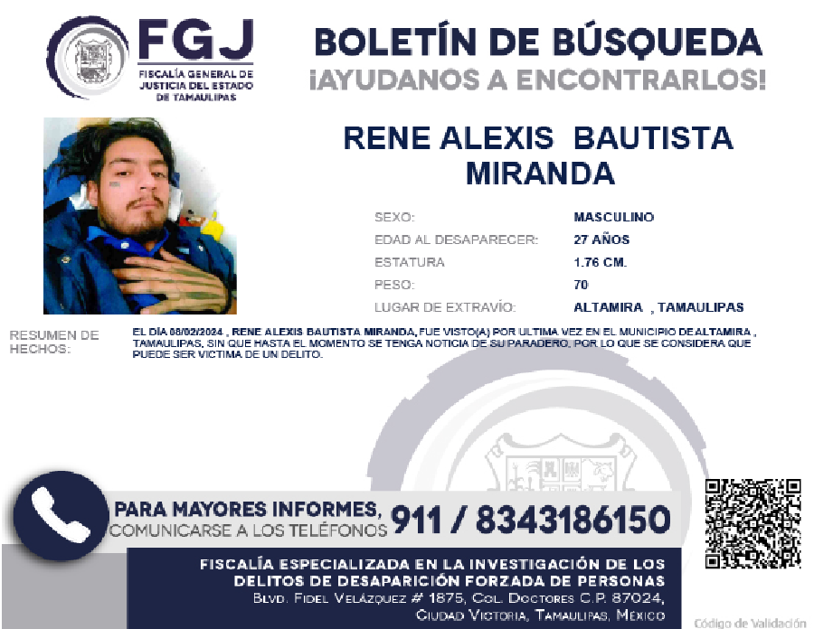 boletin de busqueda Rene